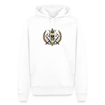 Skull - Männer Premium Bio Hoodie - Weiß - Vorne - Nico (187cm)