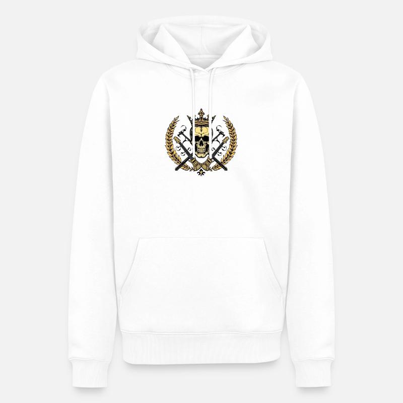 Skull - Männer Premium Bio Hoodie - Weiß