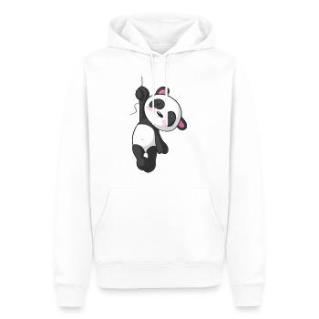 Panda de dessin animé suspendu - Sweat à capuche Premium bio Homme - blanc - Devant - Nico (187cm)