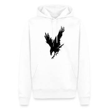 Crow - Sweat à capuche Premium bio Homme - blanc - Devant - Nico (187cm)