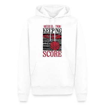 Chut, je garde le score 21 - Sweat à capuche Premium bio Homme - blanc - Devant - Nico (187cm)