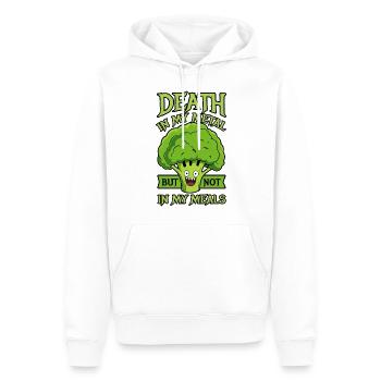 Death in my metal but not in my meals - Vegan - Männer Premium Bio Hoodie - Weiß - Vorne - Nico (187cm)