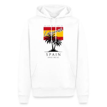 Lanzarote Palmen Flagge Reise Souvenir - Männer Premium Bio Hoodie - Weiß - Vorne - Nico (187cm)