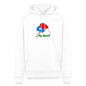 Tennis de table / Table tennis - Sweat à capuche Premium bio Homme - blanc - Devant - Nico (187cm)