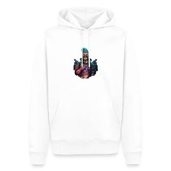 Cyber Fighter - Männer Premium Bio Hoodie - Weiß - Vorne - Nico (187cm)