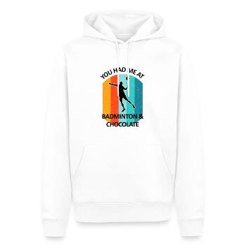 Badminton Federball Badmintonspieler Schokolade - Männer Premium Bio Hoodie - Weiß - Vorne - Nico (187cm)