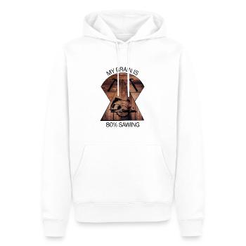 Carpenter, carpenter, carpenter, carpenter, craftsman, wood - Men’s Premium Organic Hoodie - white - Front - Nico (187cm)