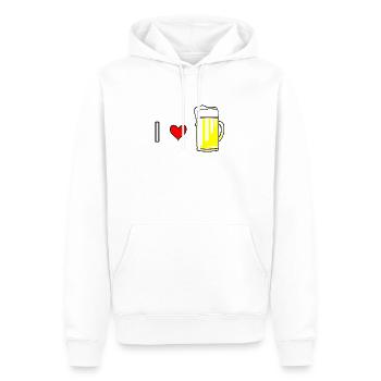I love Bier - Männer Premium Bio Hoodie - Weiß - Vorne - Nico (187cm)