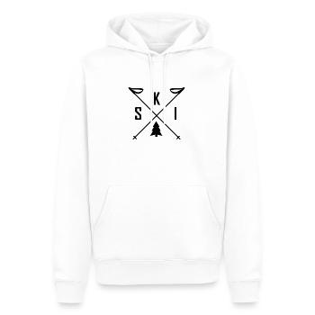 Ski ski ski motif pour skieurs - Sweat à capuche Premium bio Homme - blanc - Devant - Nico (187cm)