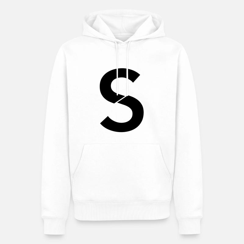 S cassé - Sweat à capuche Premium bio Homme - blanc