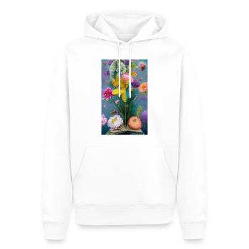 Flowers Bursting from a Book - Men’s Premium Organic Hoodie - white - Front - Nico (187cm)