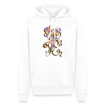 love fleurs en coeur - Sweat à capuche Premium bio Homme - blanc - Devant - Nico (187cm)