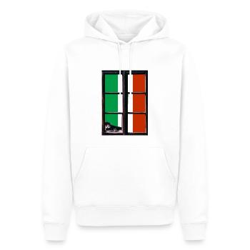 Drapeau de l’Italie Drapeau italien Vintage Look vieilli - Sweat à capuche Premium bio Homme - blanc - Devant - Nico (187cm)