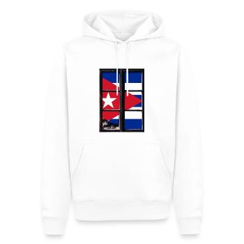 Cuba Drapeau Caraïbes Vacances Cuba Voyage La Havane - Sweat à capuche Premium bio Homme - blanc - Devant - Nico (187cm)