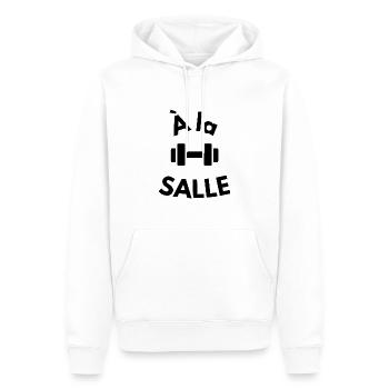À la salle - Sweat à capuche Premium bio Homme - blanc - Devant - Nico (187cm)
