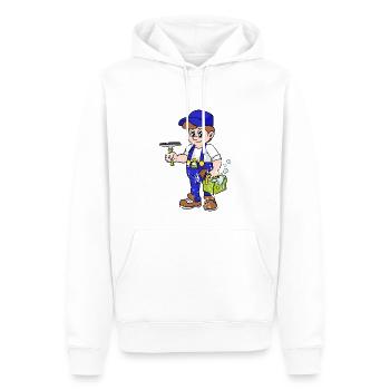 Lave-vitres rétro grunge vintage - Sweat à capuche Premium bio Homme - blanc - Devant - Nico (187cm)