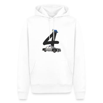 Police, Voiture, Anniversaire, 4, Années, Quatre, Enfants - Sweat à capuche Premium bio Homme - blanc - Devant - Nico (187cm)