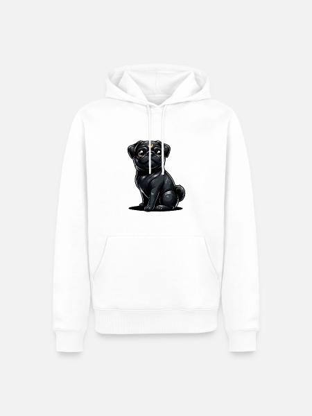 Mondwächter Mops - Männer Premium Bio Hoodie - Weiß