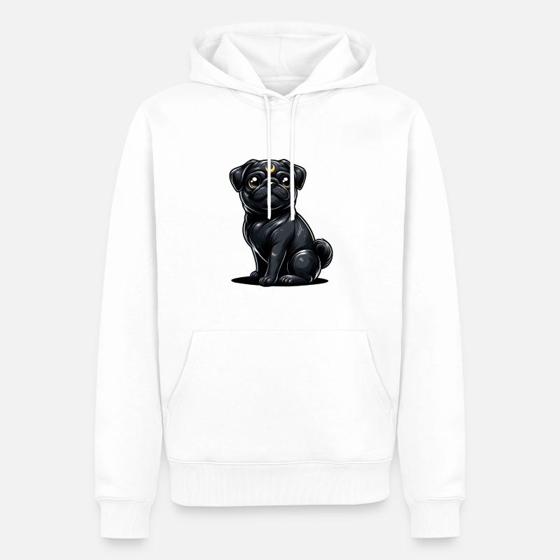 Mondwächter Mops - Männer Premium Bio Hoodie - Weiß