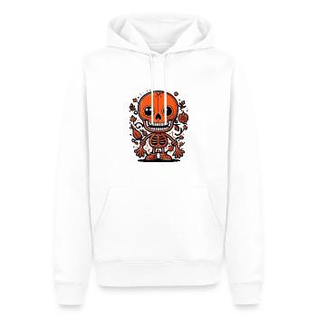 Squelette - Sweat à capuche Premium bio Homme - blanc - Devant - Nico (187cm)
