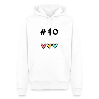 40 JAHRE. 40-jähriges Jubiläum. GEBURTSTAG 40 JAHRE. 40 - Männer Premium Bio Hoodie - Weiß - Vorne - Nico (187cm)