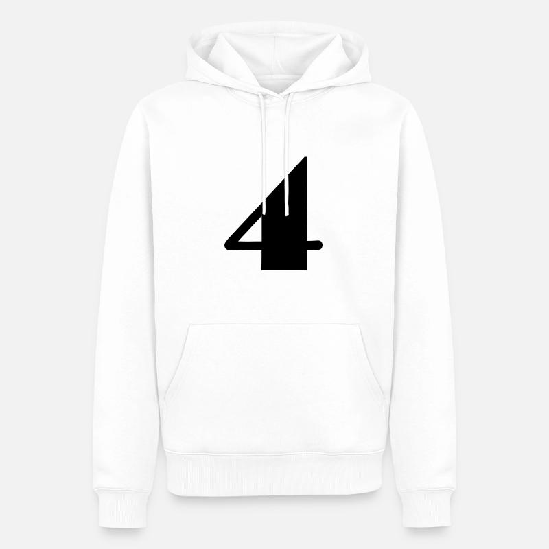 4 ANS,4e ANNIVERSAIRE,ANNIVERSAIRE 4 ANS - Sweat à capuche Premium bio Homme - blanc