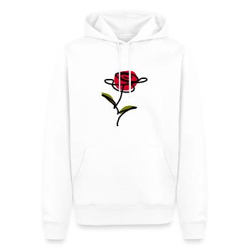 Blume rot one line art Geschenk Muttertag - Männer Premium Bio Hoodie - Weiß - Vorne - Nico (187cm)