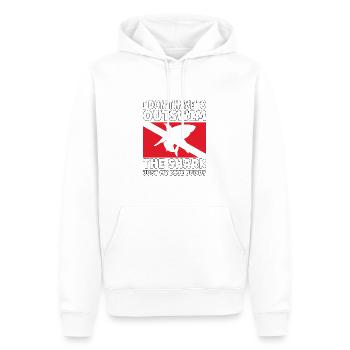 Plongée sous-marine amusante – Citation de Outswim the Shark - Sweat à capuche Premium bio Homme - blanc - Devant - Nico (187cm)
