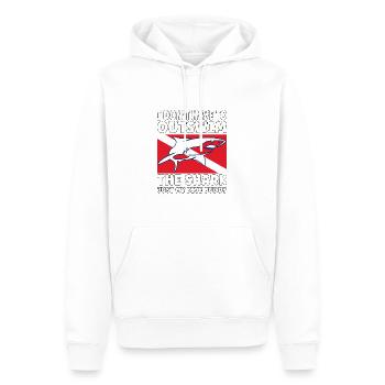 Plongée sous-marine amusante – Citation de Outswim the Shark - Sweat à capuche Premium bio Homme - blanc - Devant - Nico (187cm)
