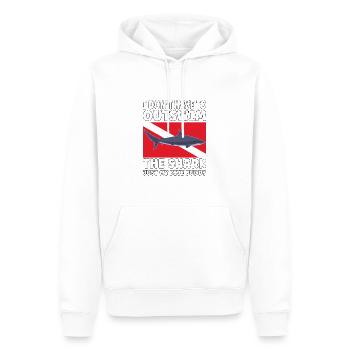 Plongée sous-marine amusante – Citation de Outswim the Shark - Sweat à capuche Premium bio Homme - blanc - Devant - Nico (187cm)