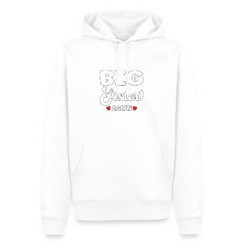 Big Sister Again – Dire grossesse - Sweat à capuche Premium bio Homme - blanc - Devant - Nico (187cm)