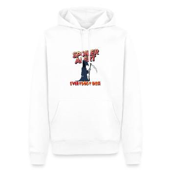 spoiler alert everyone dies - Männer Premium Bio Hoodie - Weiß - Vorne - Nico (187cm)