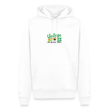 1983 Anniversaire Vintage Toutes les pièces d’origine Non III - Sweat à capuche Premium bio Homme - blanc - Devant - Nico (187cm)