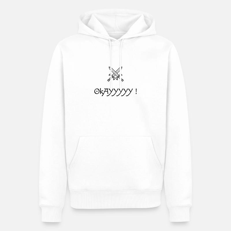 Okayyyyy - Jacquouille - Les Visiteurs - Culte ! - Sweat à capuche Premium bio Homme - blanc