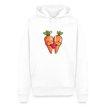 Karotte Paar Liebe Herz Valentinstag - Männer Premium Bio Hoodie - Weiß - Vorne - Nico (187cm)