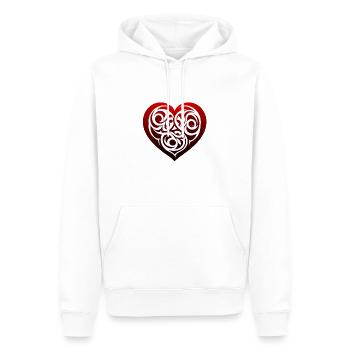 Coeur celtique tribal de bretagne - Sweat à capuche Premium bio Homme - blanc - Devant - Nico (187cm)