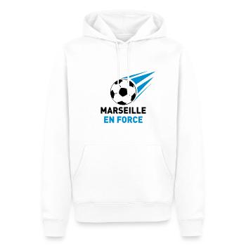 Marseille en Force - Sweat à capuche Premium bio Homme - blanc - Devant - Nico (187cm)
