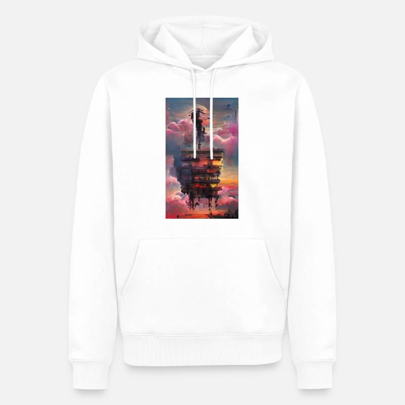 Skyskraper - Männer Premium Bio Hoodie - Weiß
