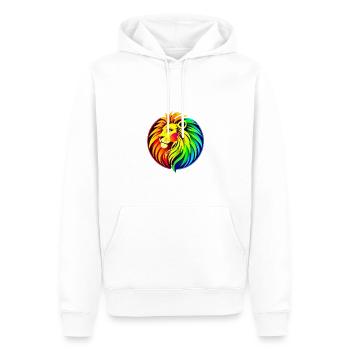 Lion design multicolore. - Sweat à capuche Premium bio Homme - blanc - Devant - Nico (187cm)
