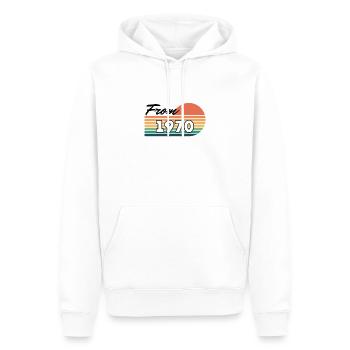 From 1970 - Men’s Premium Organic Hoodie - white - Front - Nico (187cm)