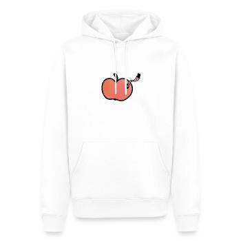 Kurt der Regenwurm / Tier / Essen / Süß / Lustig - Männer Premium Bio Hoodie - Weiß - Vorne - Nico (187cm)