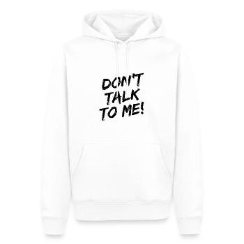 « Ne me parle pas! » Police de pinceau noire - Sweat à capuche Premium bio Homme - blanc - Devant - Nico (187cm)