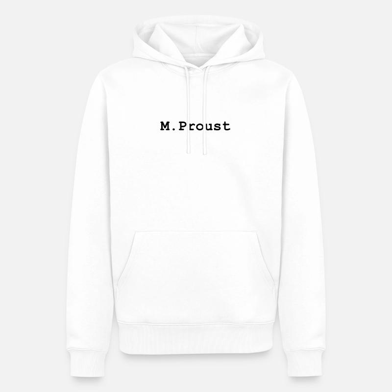 M Proust - Sweat à capuche Premium bio Homme - blanc