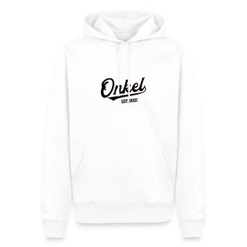 Onkel est 2025 Bruder Geschwister Patenonkel Uncle - Männer Premium Bio Hoodie - Weiß - Vorne - Nico (187cm)