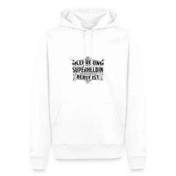 Lehrerin weil Superheldin kein anerkannter Beruf - Männer Premium Bio Hoodie - Weiß - Vorne - Nico (187cm)