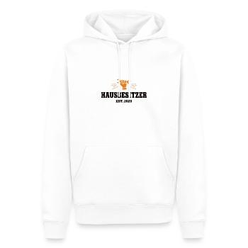 Hausbesitzer 2025 Haus Bauen Bauherren Richtfest - Männer Premium Bio Hoodie - Weiß - Vorne - Nico (187cm)