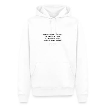 Proverbes 3:5 - Couleur Noire - Sweat à capuche Premium bio Homme - blanc - Devant - Nico (187cm)