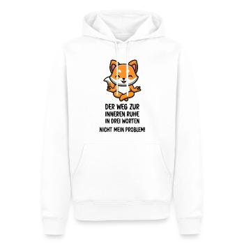 Ein süßer kleiner Fuchs meditiert lustige Füchse - Männer Premium Bio Hoodie - Weiß - Vorne - Nico (187cm)