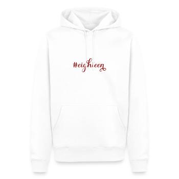 Eighteen 18 Jahre Achtzehnter Geburtstag 18. Geb - Männer Premium Bio Hoodie - Weiß - Vorne - Nico (187cm)