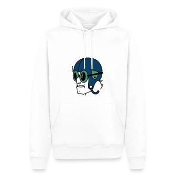 Mr Pilot - Men’s Premium Organic Hoodie - white - Front - Nico (187cm)